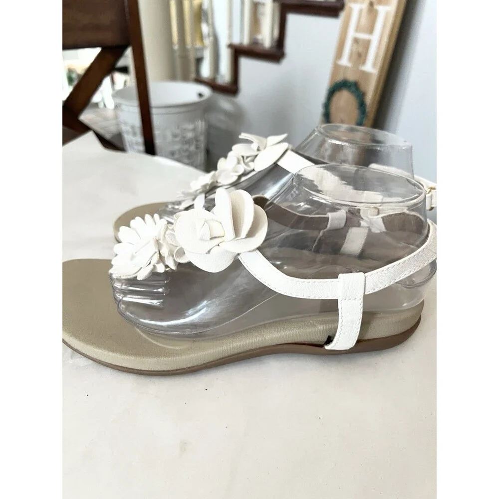 Aetrex Women's Charli Orthotic Thong Sandals Comfort Leather Size 40 9.5 9